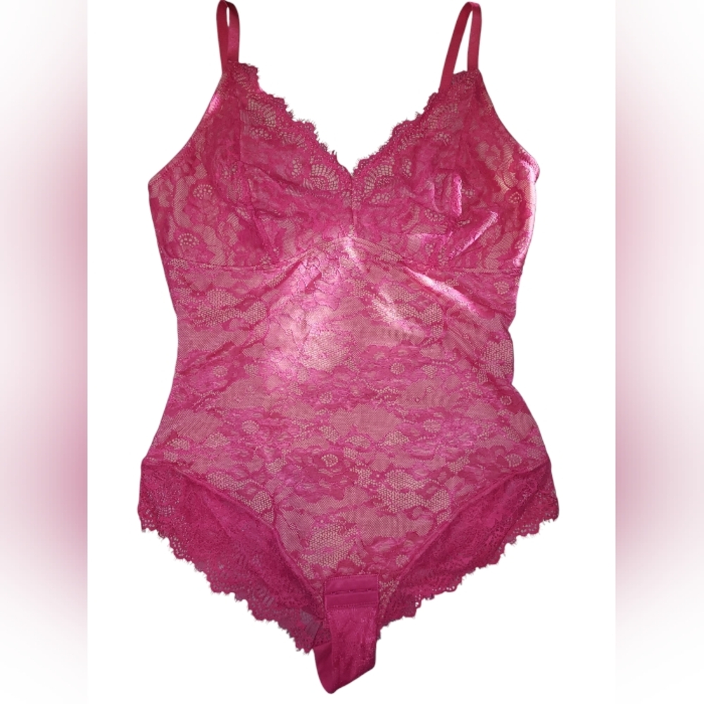 NWT Shapellx Airslim Pink lace shapewear bodysuit